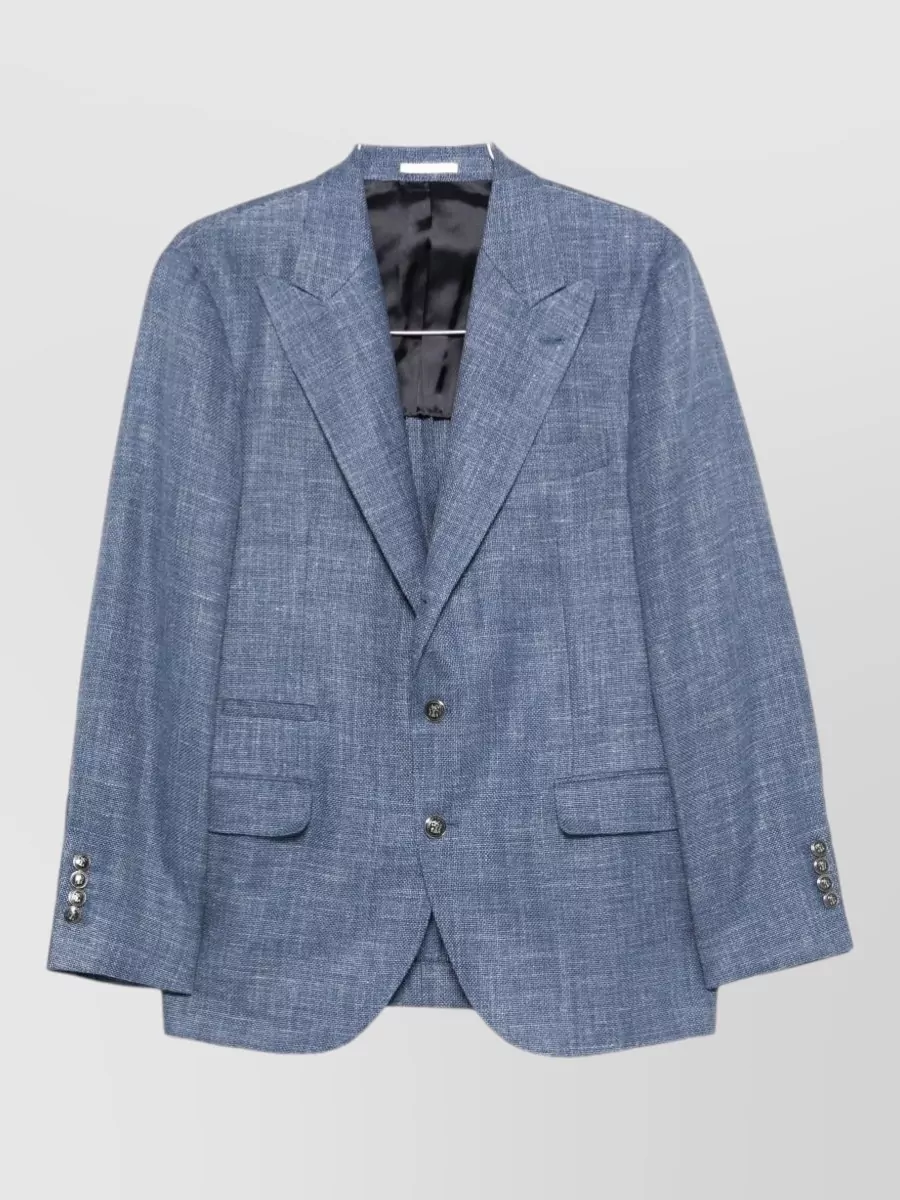 Brunello Cucinelli wool silk linen cashmere single-breasted blazer