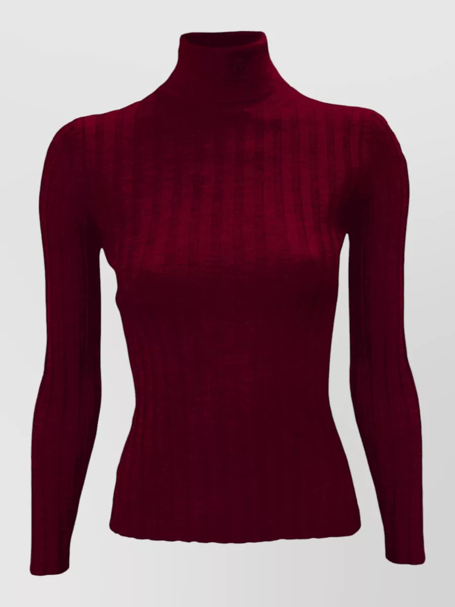 La Rose cashmere silk ribbed high-neck jumper