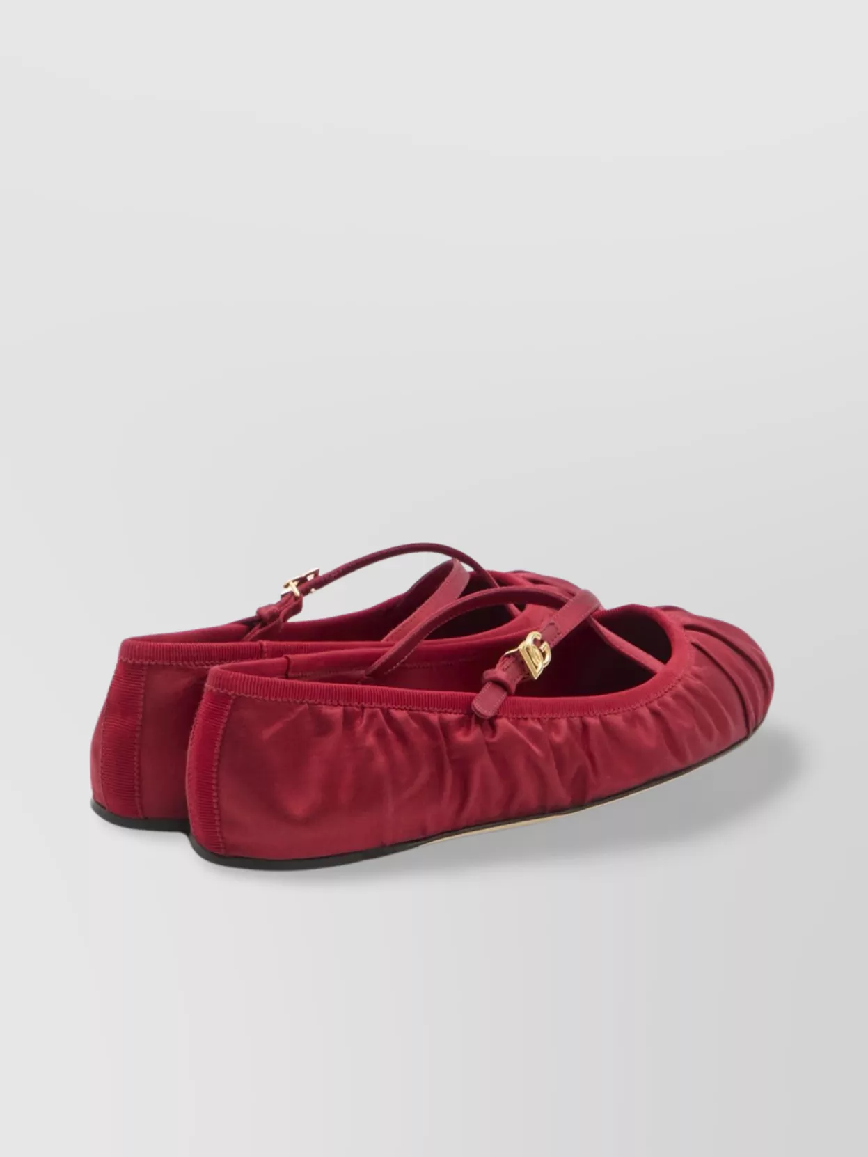 Dolce & Gabbana Ballerinas Satin Leather Sole In Red