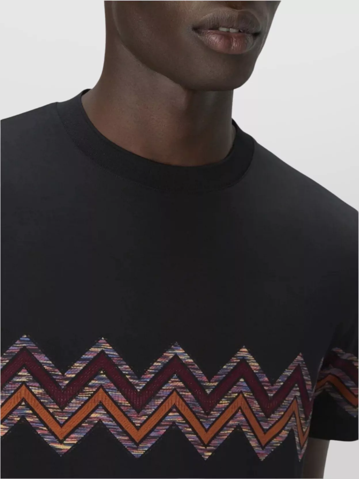 Missoni Zigzag Chevron Pattern Crew Neck T-Shirt