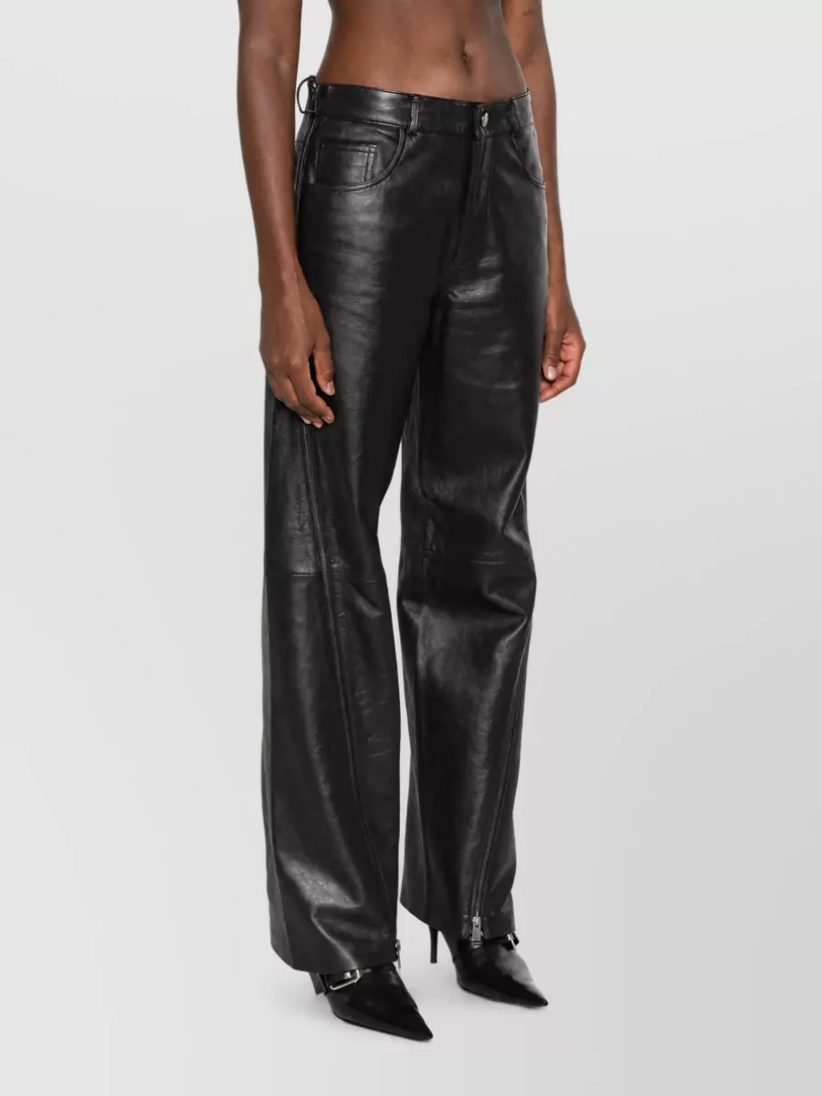 Haikure Leather Straight-Leg Trousers
