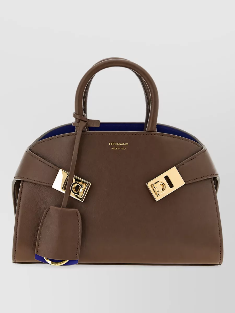 Ferragamo the hug bag calfskin leather shoulder bag