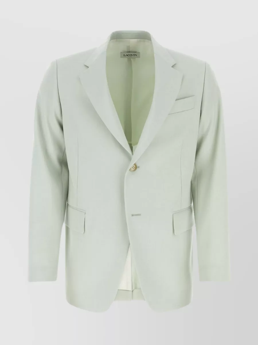 Shop Lanvin Tailored Wool Blazer With Back Slit In Pastel