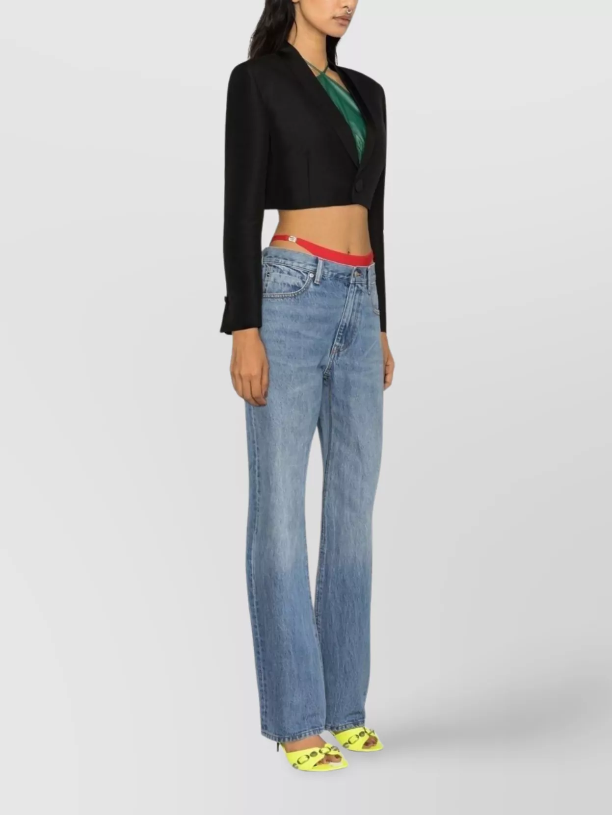 Dsquared2 Tailored Cropped Blazer Shawl Lapel In Black