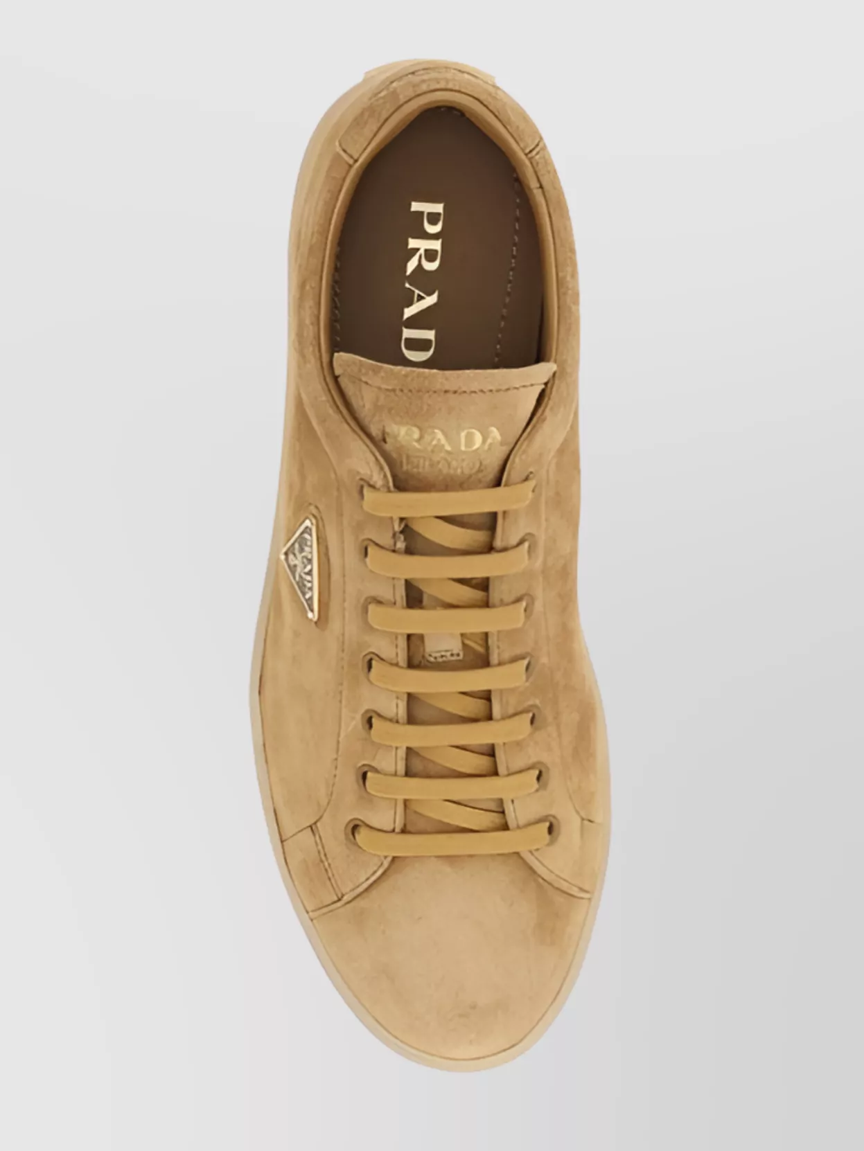 Prada Suede Lace-Up Sneakers Rubber Sole