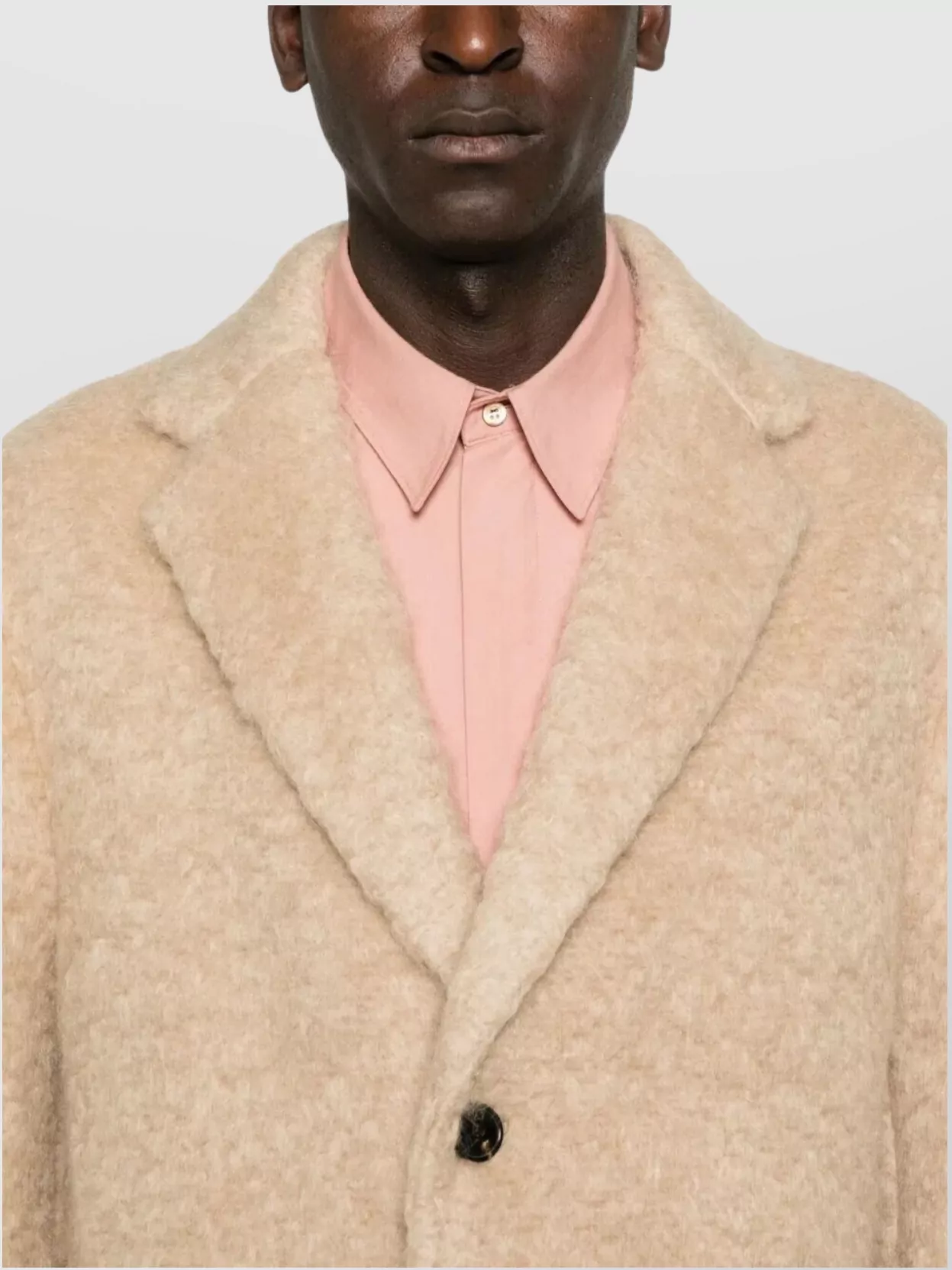 Dries Van Noten Textured Long Sleeve Coat Front Pockets