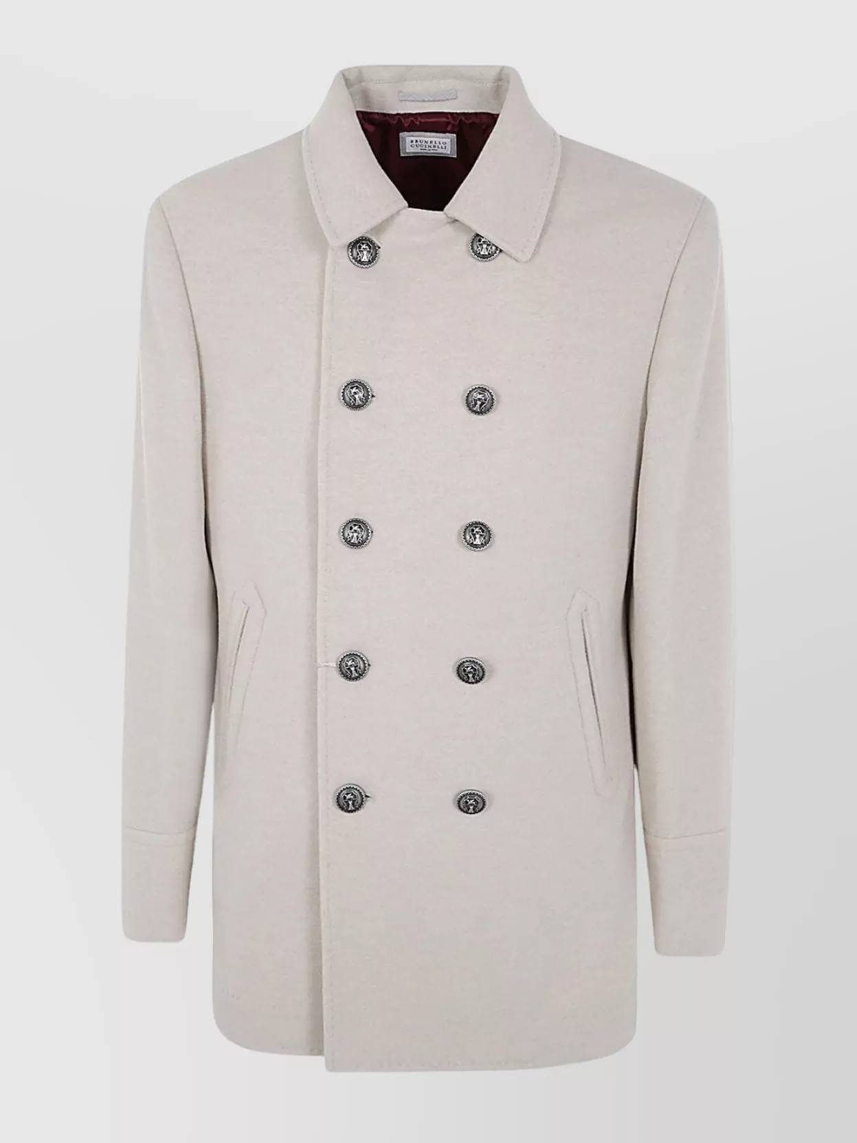 Brunello Cucinelli Coat With Double-breasted Design And Notched Lapels In White