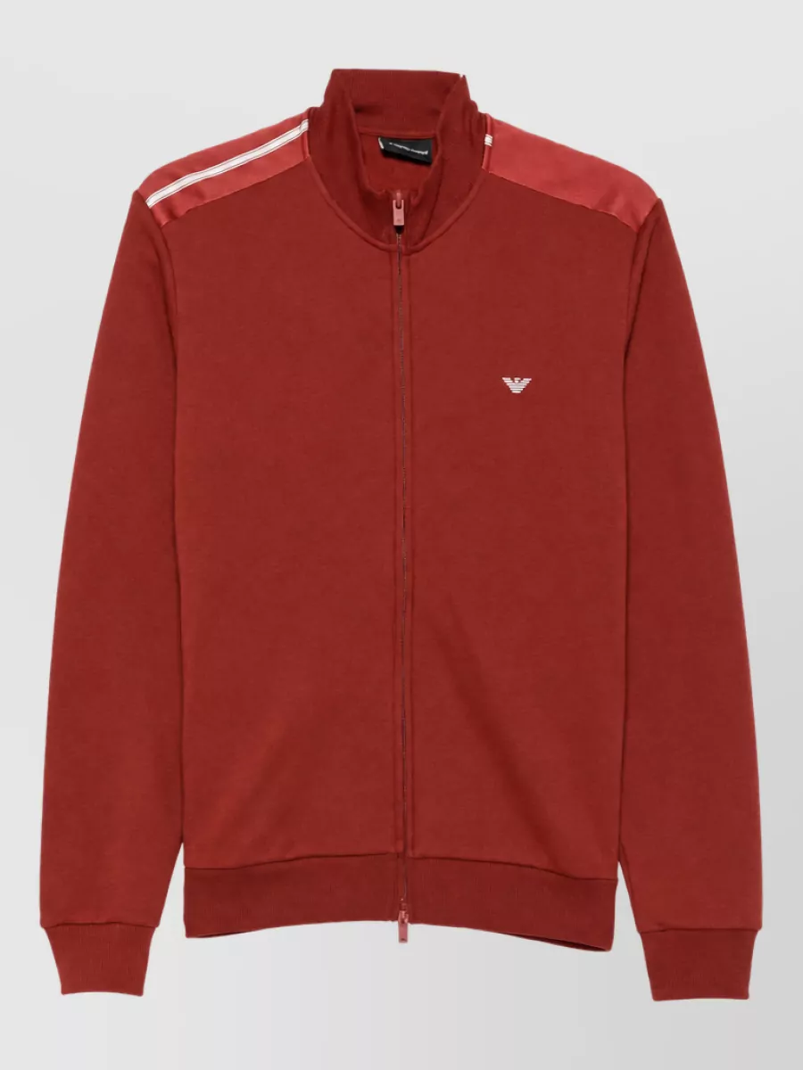 Emporio Armani ribbed trim hooded jacket