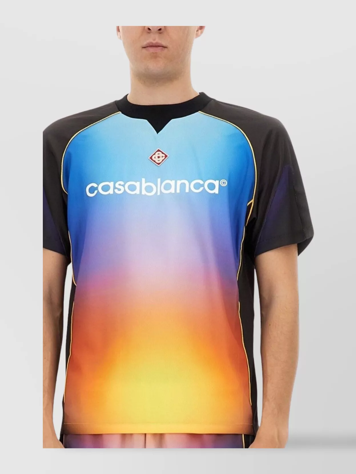 Casablanca Mesh Gradient Football T-shirt With Contrast Piping