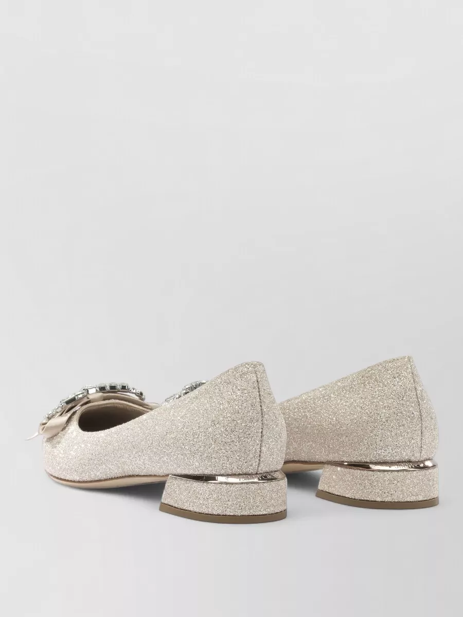 Jimmy Choo Crystal-Embellished Leather Ballerina Flats