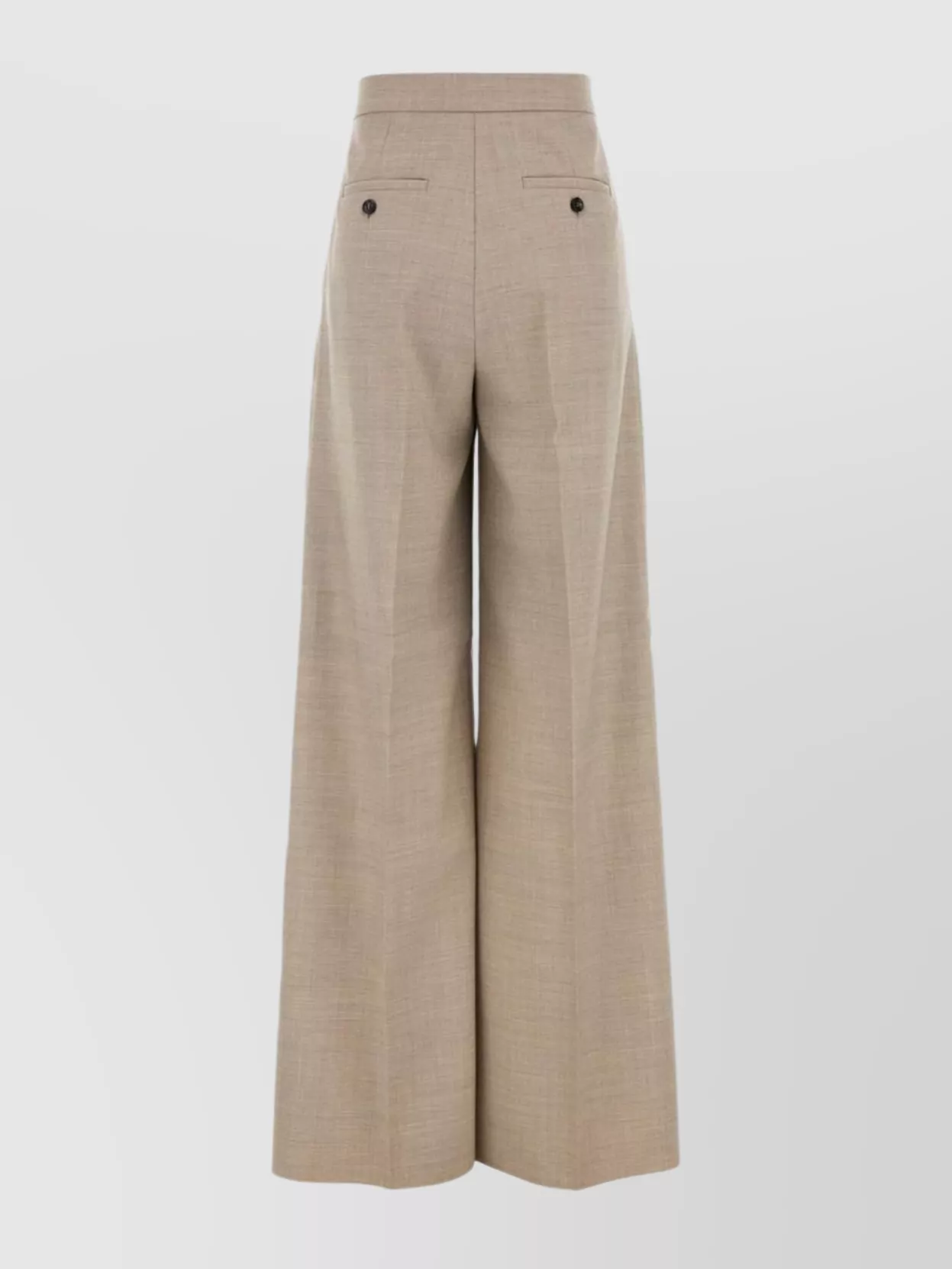 Max Mara Cappuccino Wool Entrata Palazzo Pant In Brown