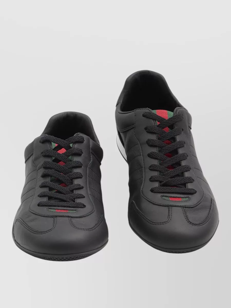 Gucci Shift Sneakers Leather Web Detail