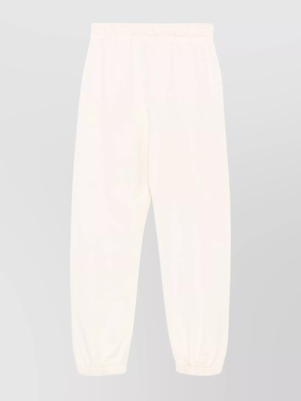 Pinko Straight Trousers With Elastic Waistband And Cuffs In Neutral