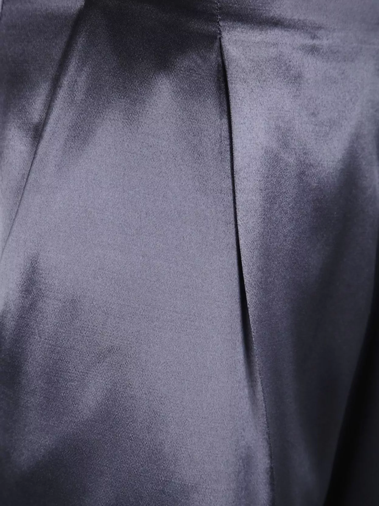 Alberta Ferretti High Waist Pleated Satin Wide Leg Trousers