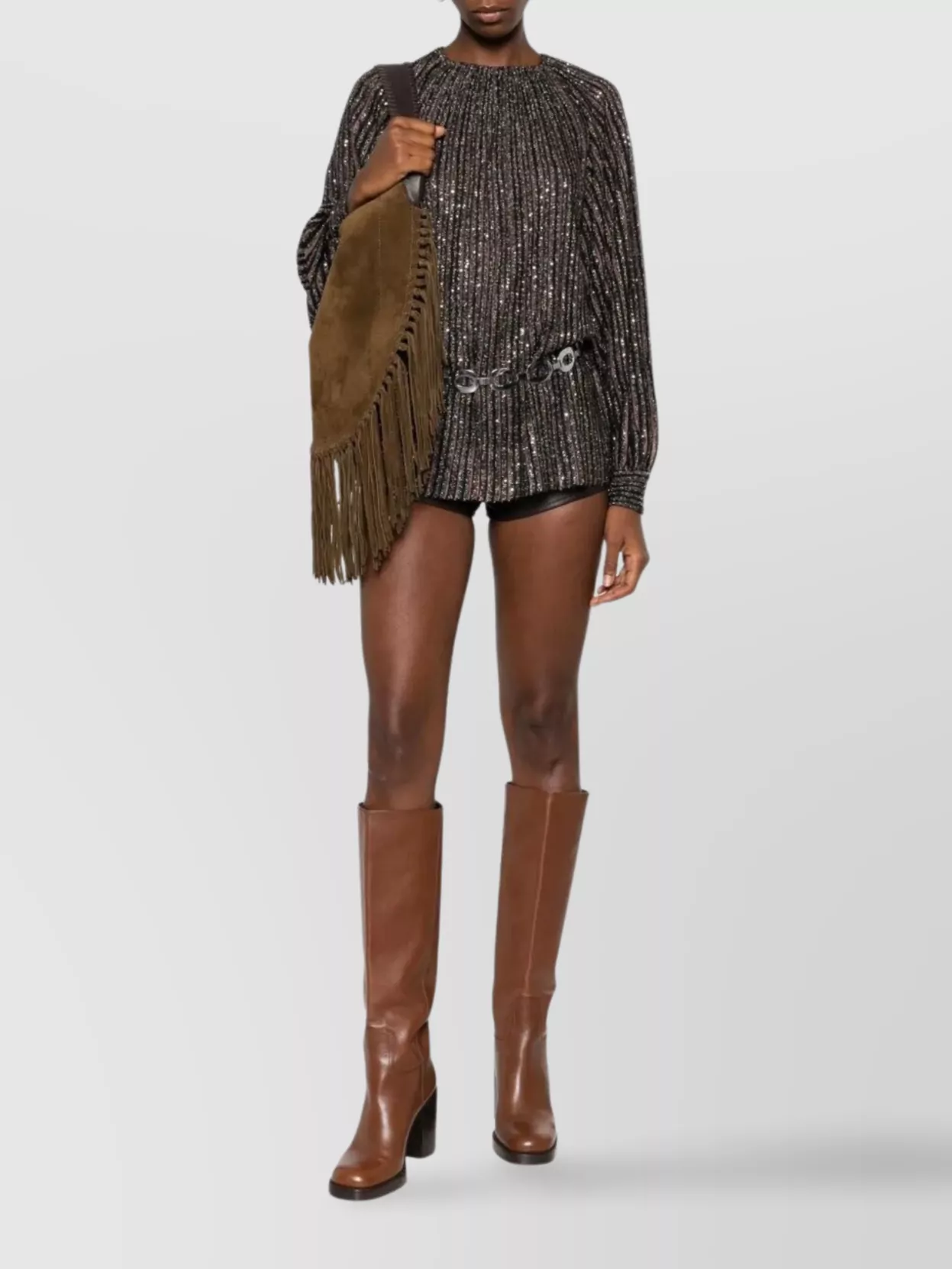 Missoni Striped Sequin Crew Neck Knit Sweater