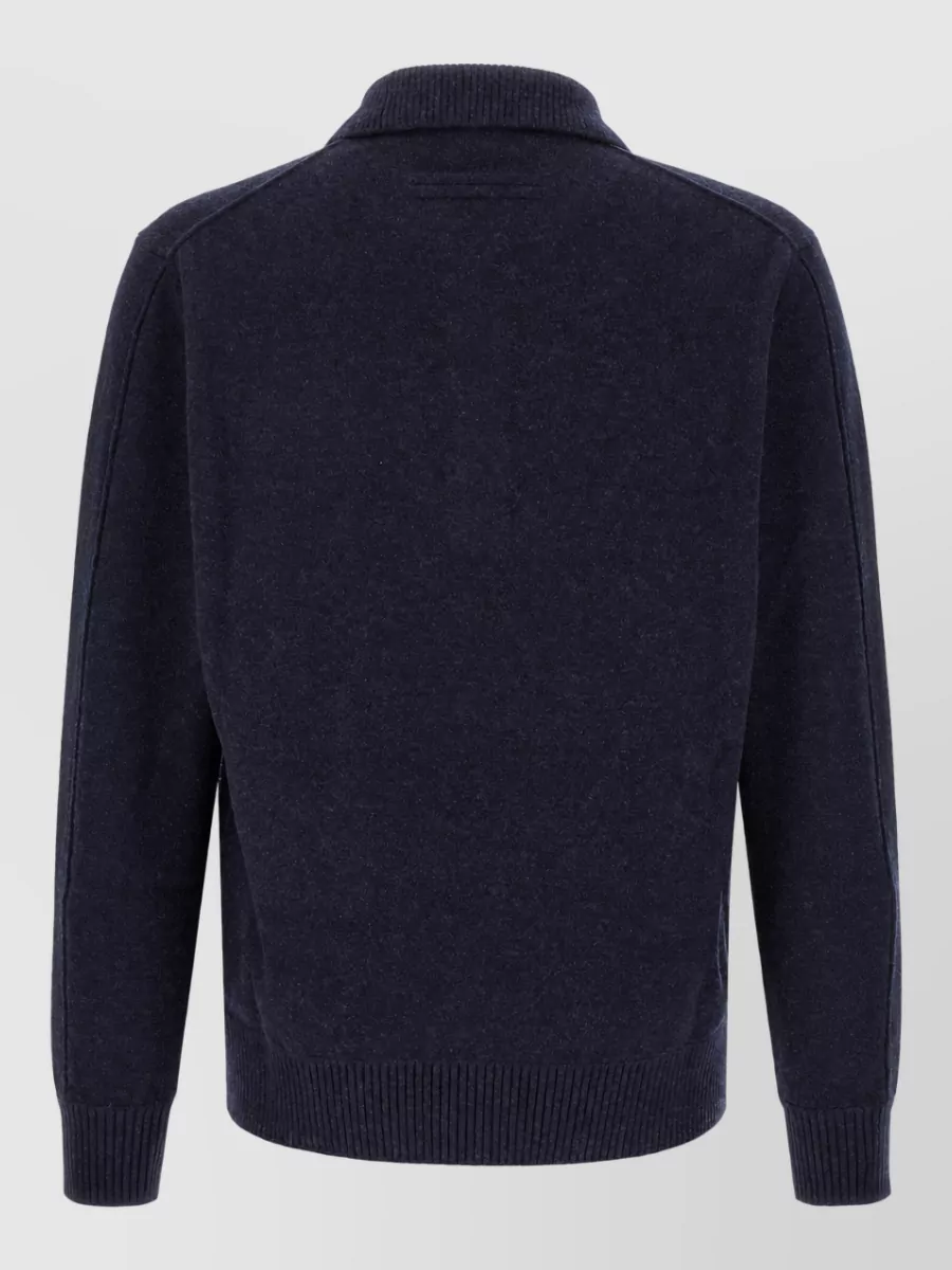 Zegna Cashmere Wool Long-Sleeve Polo Jumper