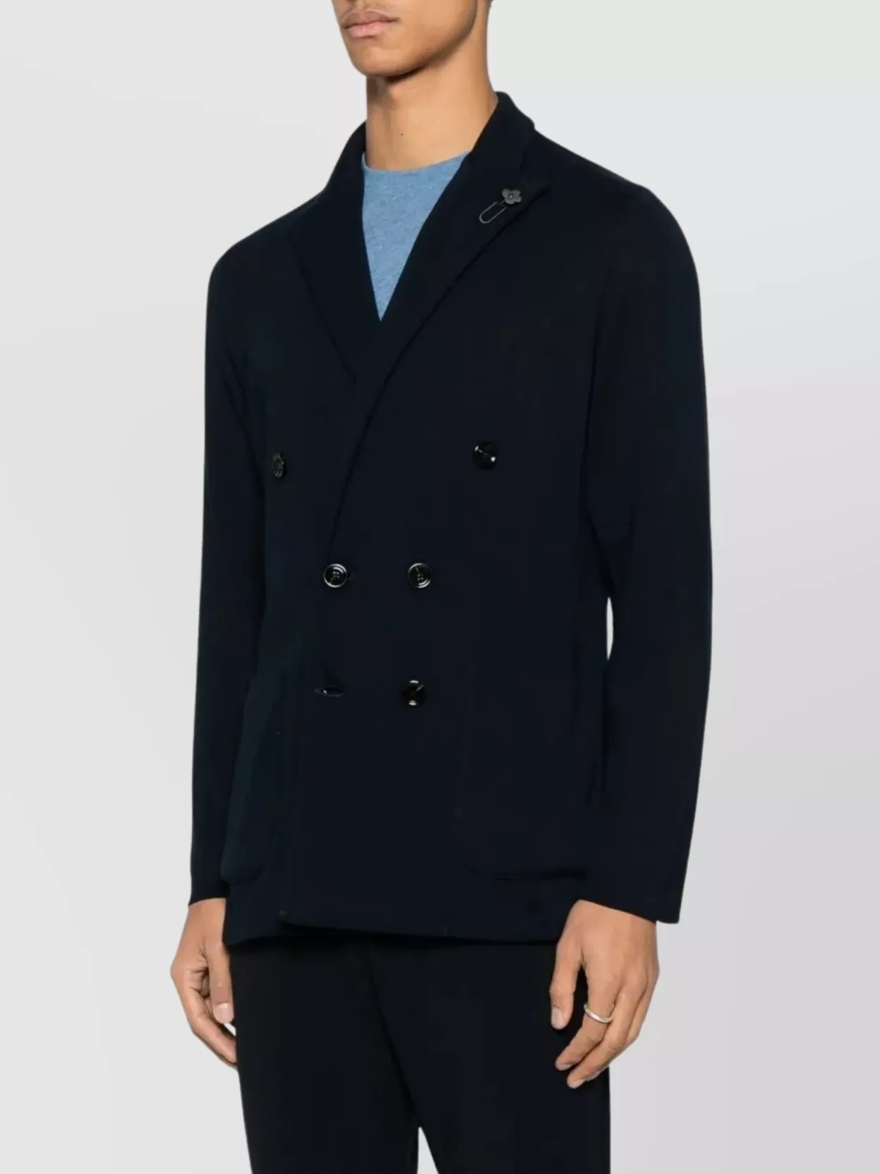 Lardini Men Cotton Jacket Brooch Detail
