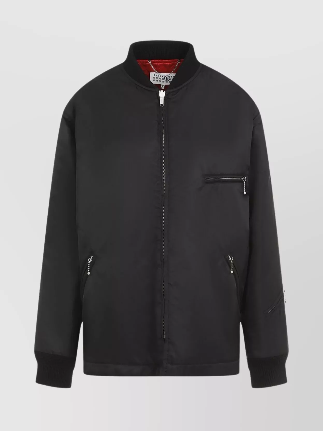 Mm6 Maison Margiela Jacket Quilted Texture Zipped Pockets In Red