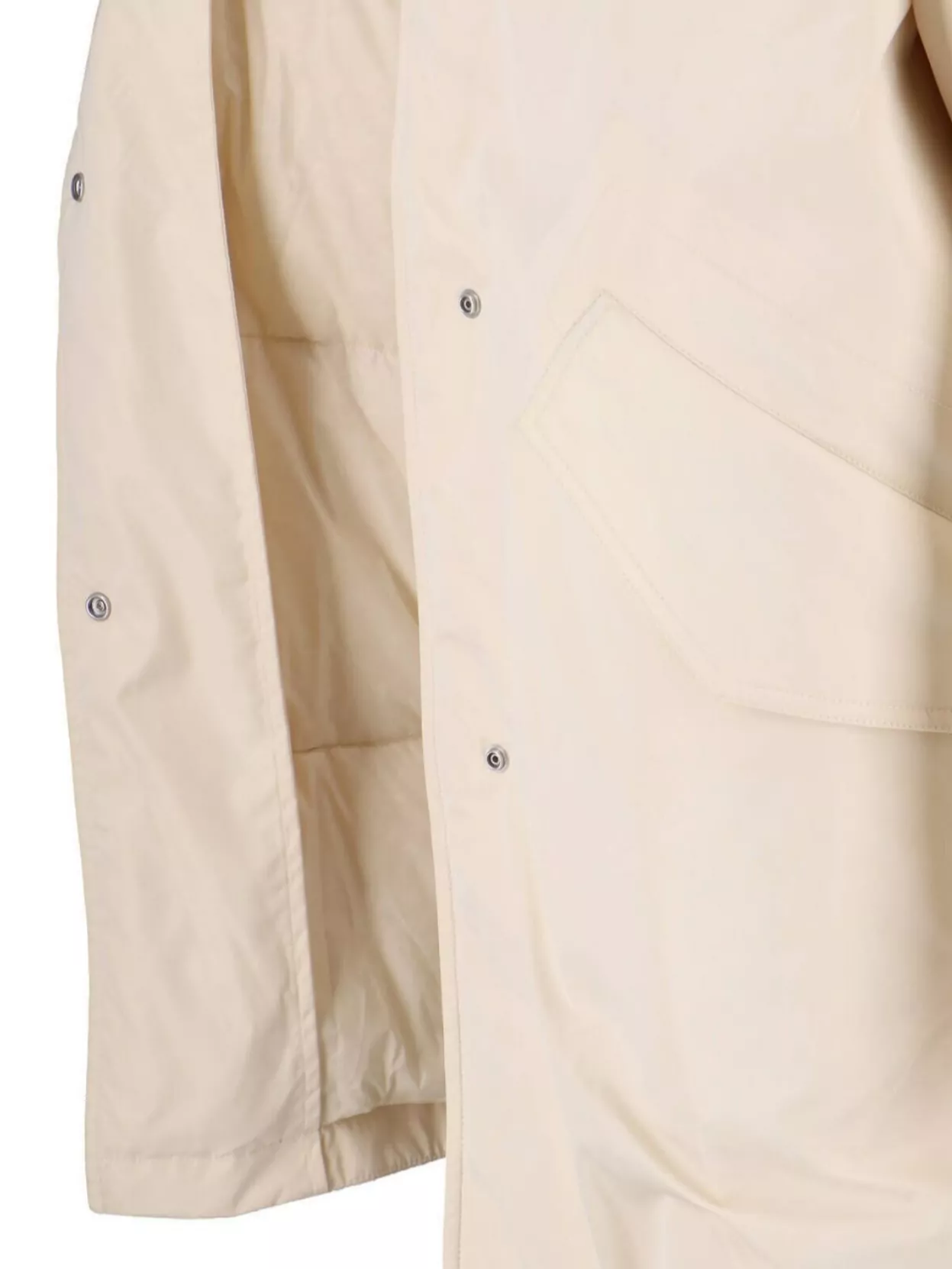Jil Sander Hooded Longline Jacket With Faux Fur Trim In Multi