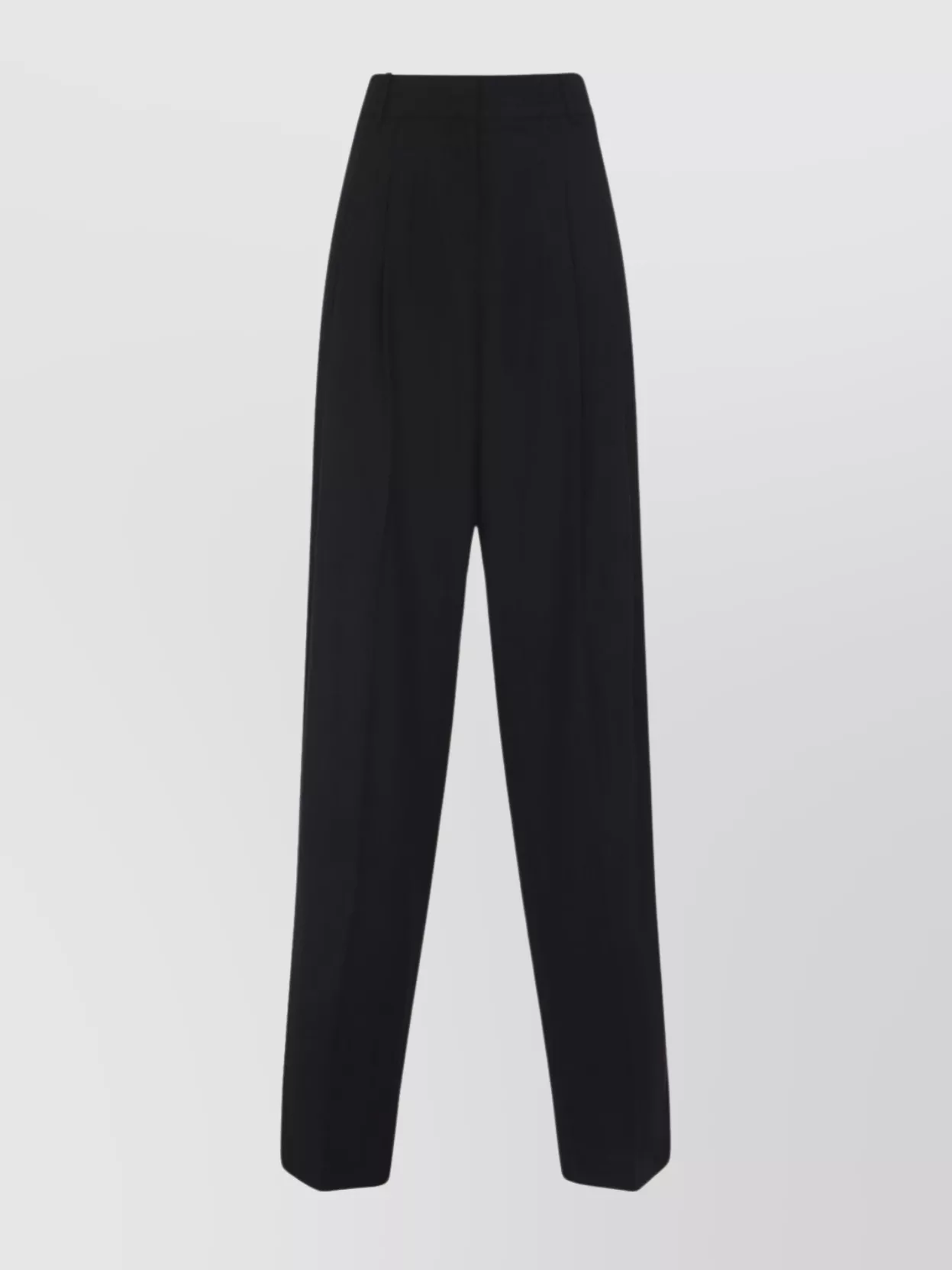 The Frankie Shop High Waist Wide Leg Pleated Trousers In Black