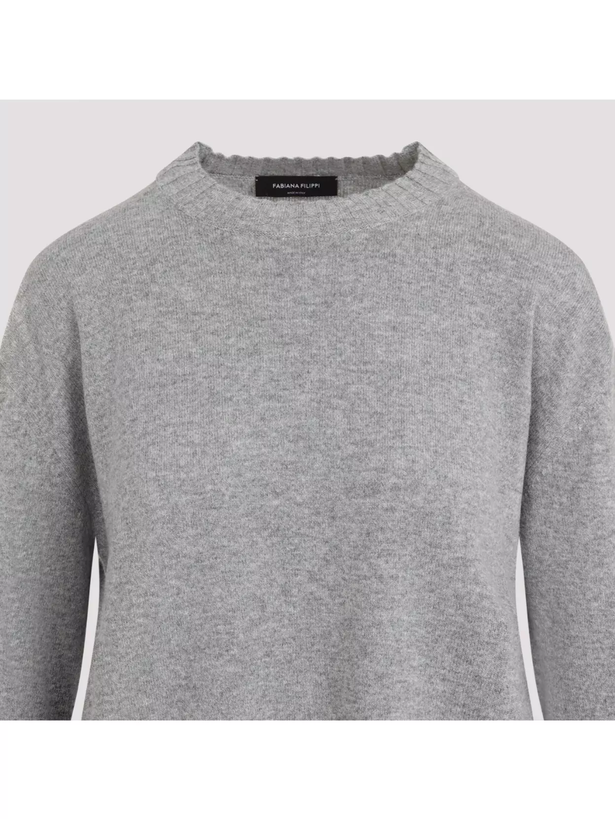 Fabiana Filippi Grey Wool Blend Crew Neck Sweater