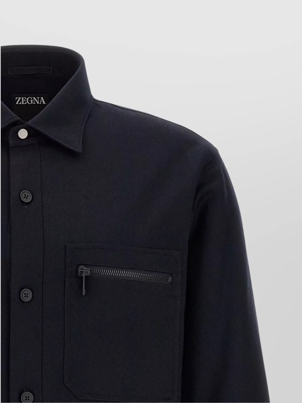 Zegna Merino Tech Overshirt Featuring Pockets