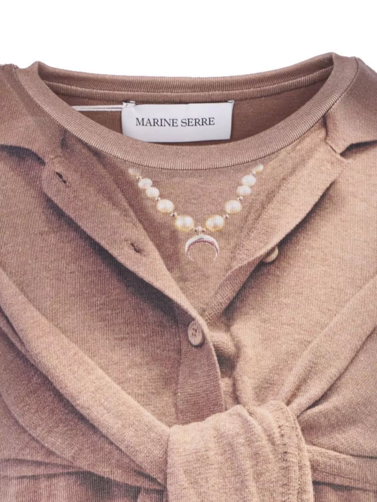 Marine Serre Slim Fit Crewneck Knitwear With Trompe L'oeil