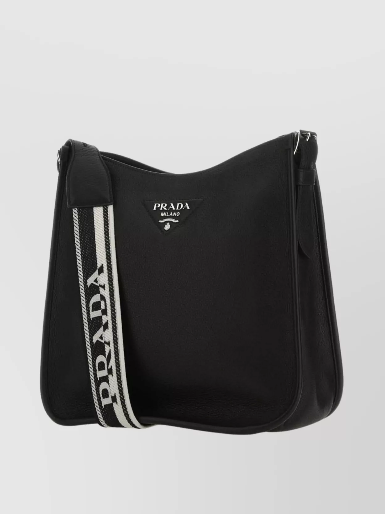 Shop Prada Leather Crossbody Bag With Adjustable Strap