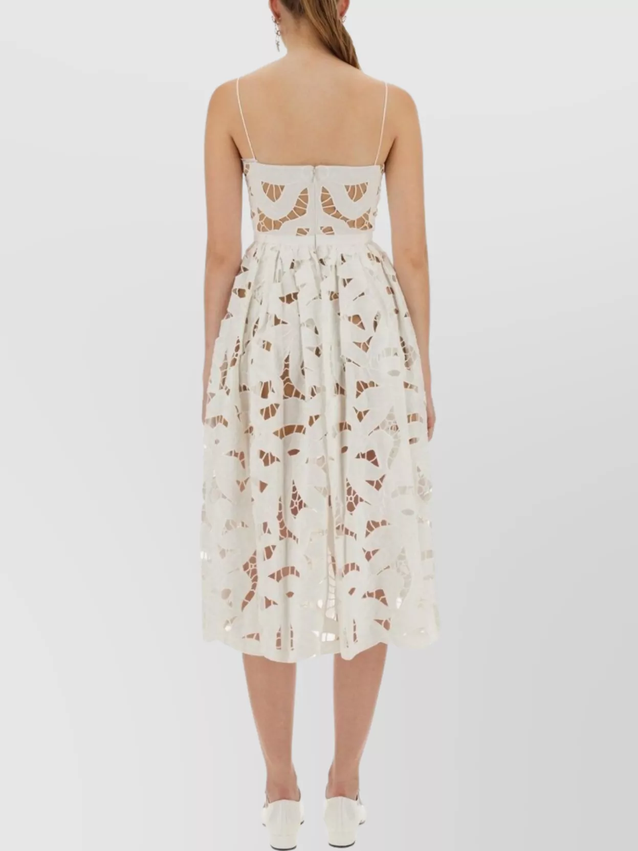 Self-Portrait Embroidered Bow Midi Dress