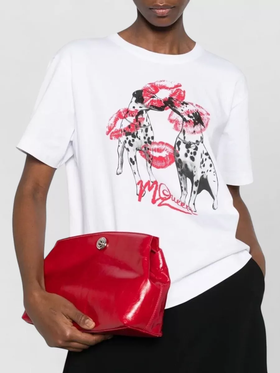 Alexander Mcqueen Cotton T Shirt Dalmatian Motif Graphic