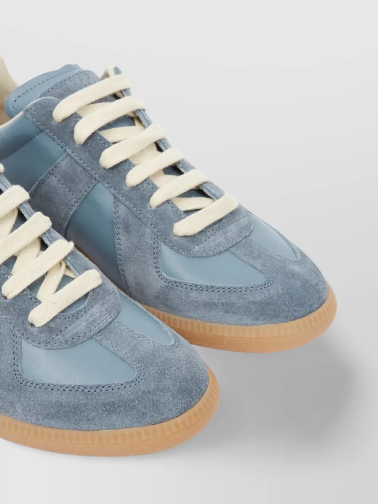 Maison Margiela Calfskin Almond Toe Sneakers With Contrast Stitching