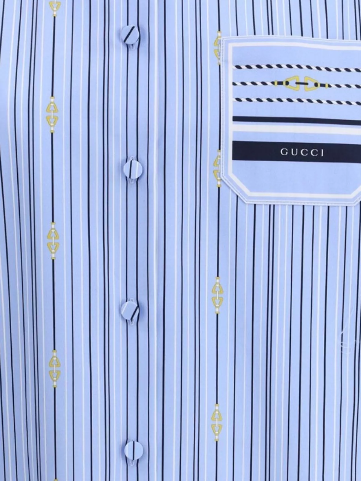 Gucci Horsebit Striped Cotton Shirt