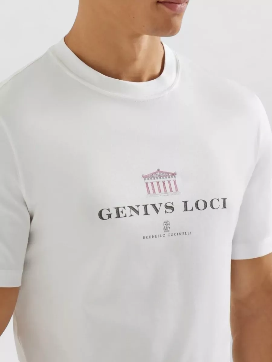 Brunello Cucinelli Crew Neck Graphic Print Short Sleeve T-Shirt