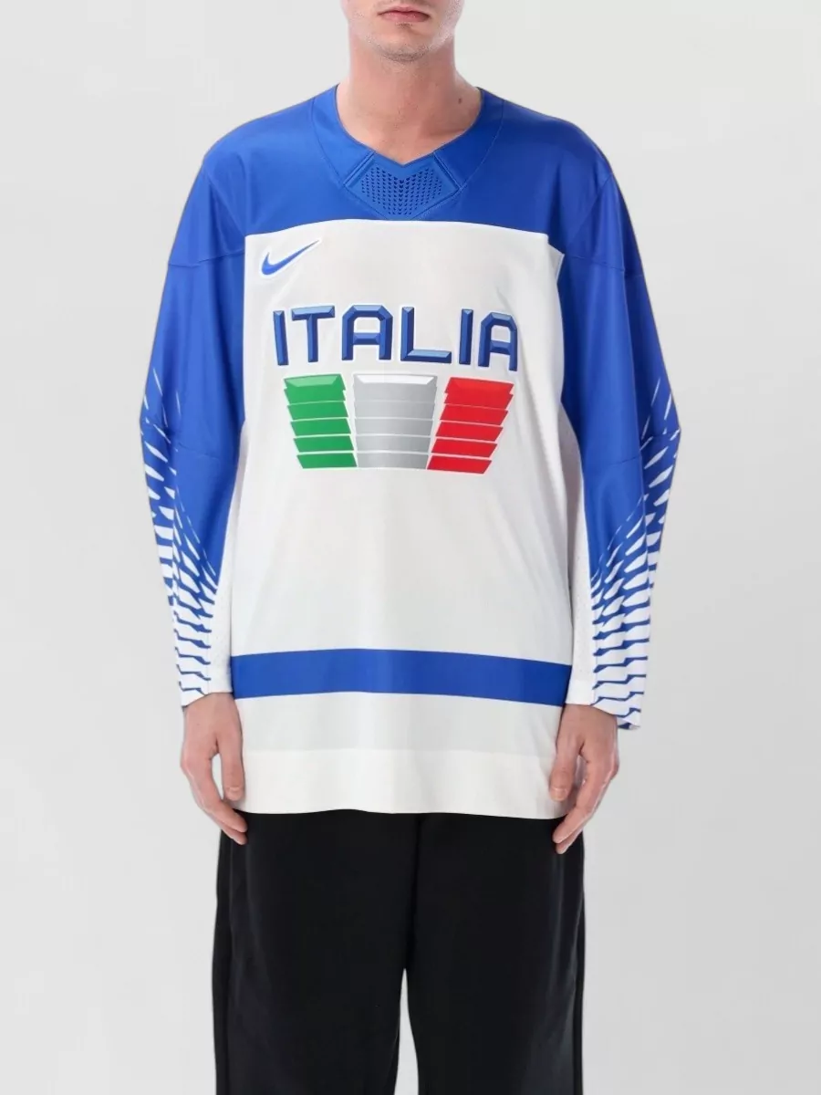 Nike v-neck long-sleeve hockey jersey t-shirt