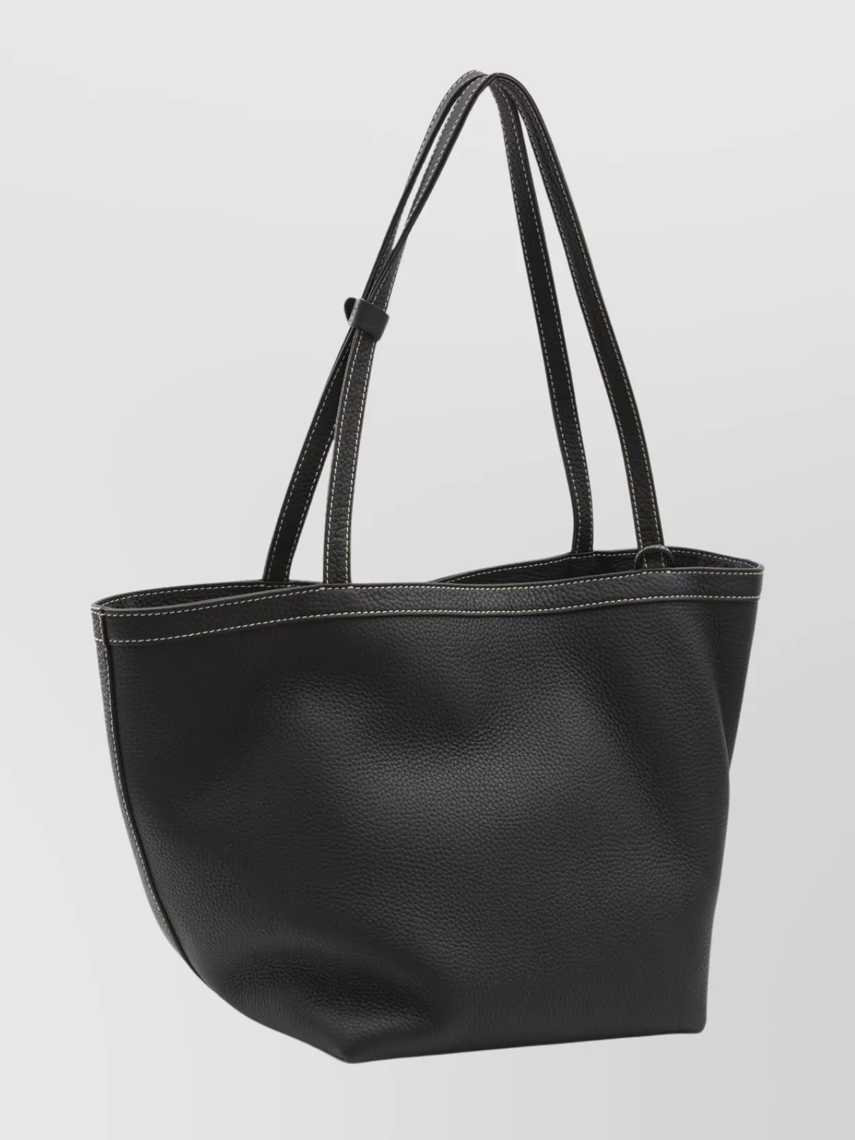 The Row Three Stitch Leather Tote Bag