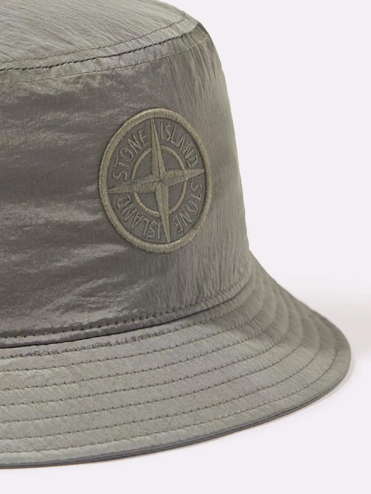 Stone Island Bucket Hat With Wide Brim And Mesh Lining