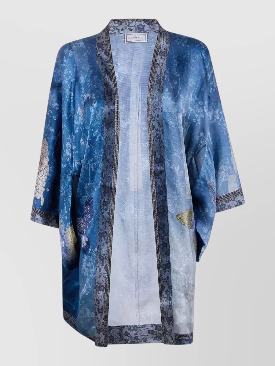 Pierre louise mascia Floral-print silk kimono robe