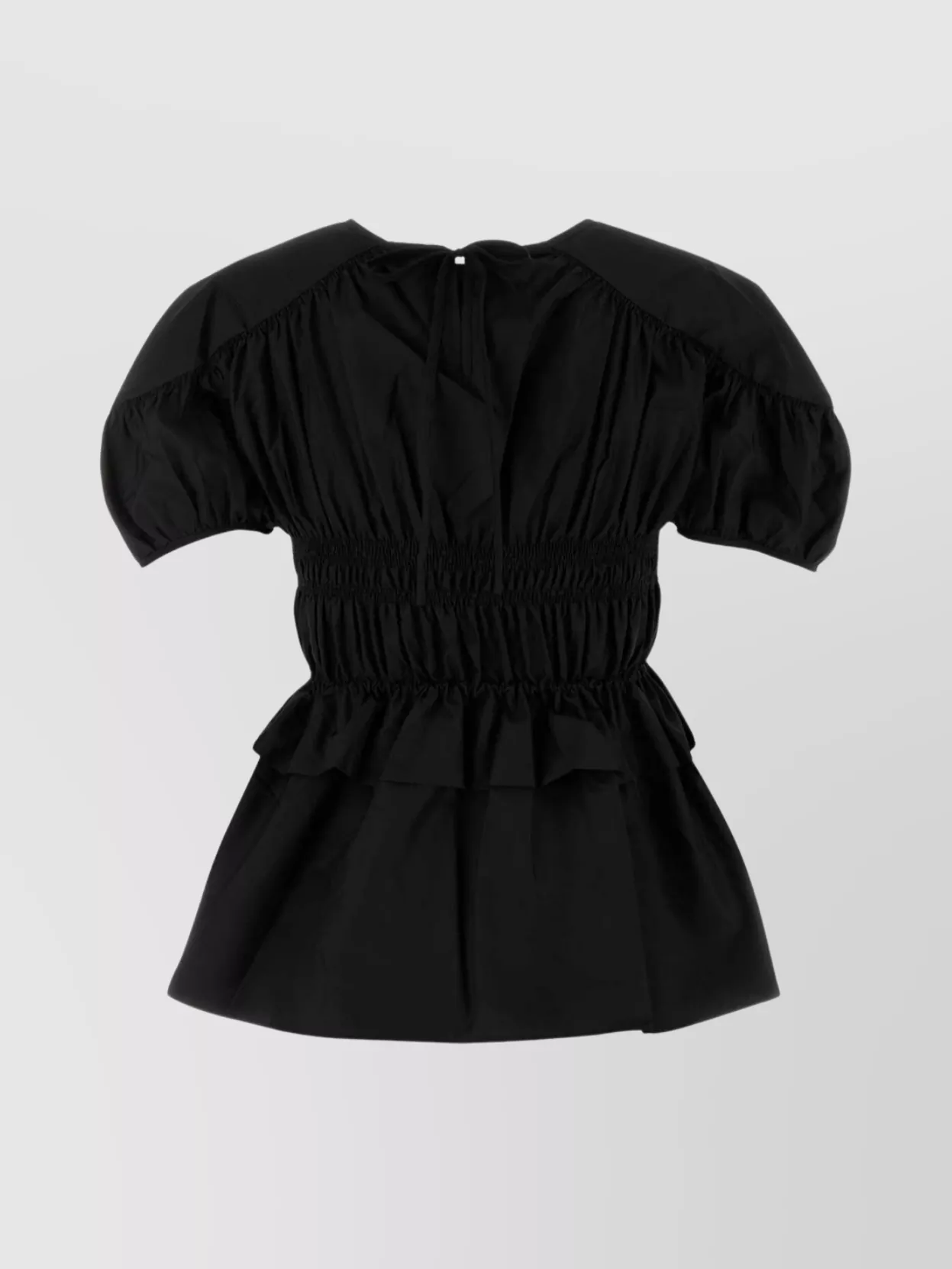 Cecilie Bahnsen Tech Fabric Brooklyn Top With Button Detail In Black