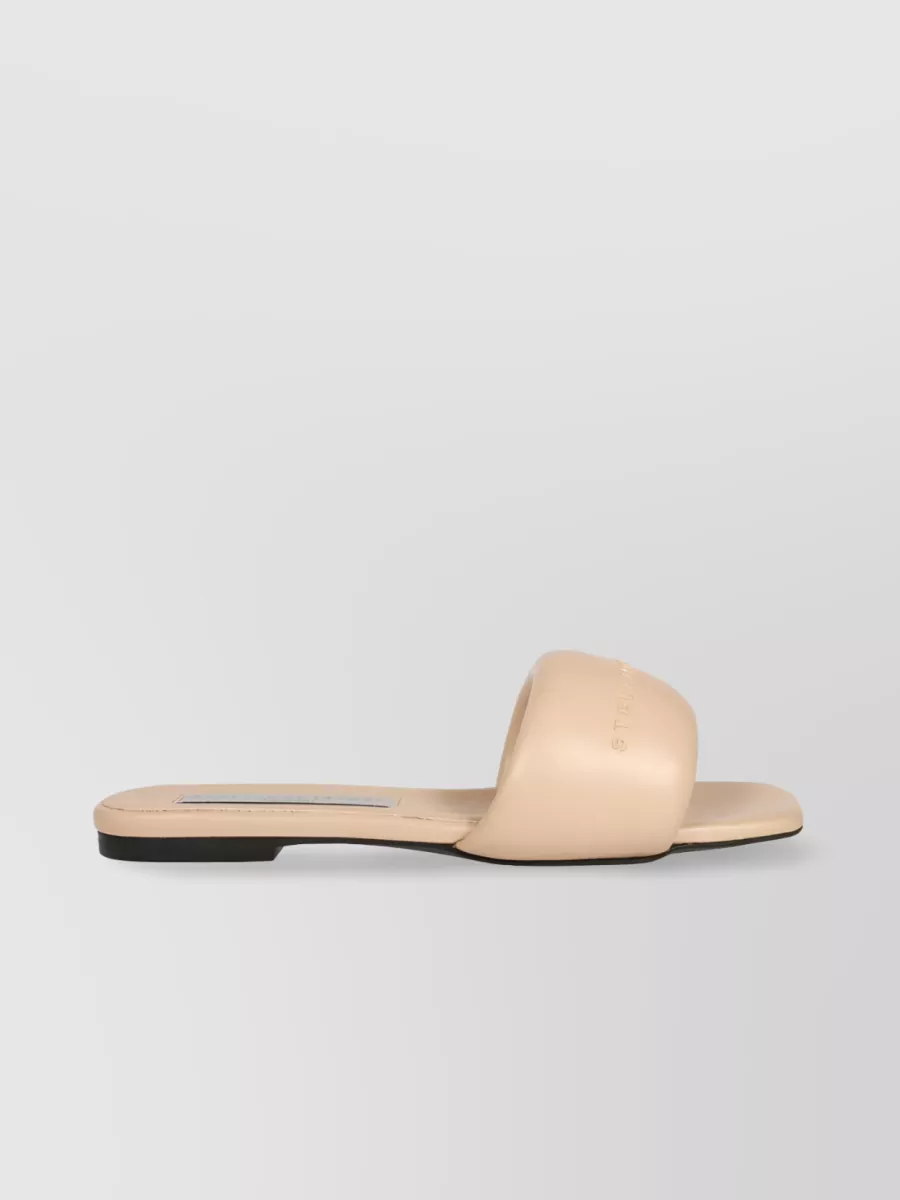 Shop Stella Mccartney Minimal Open-toe Flats With A Simple Silhouette In Cream