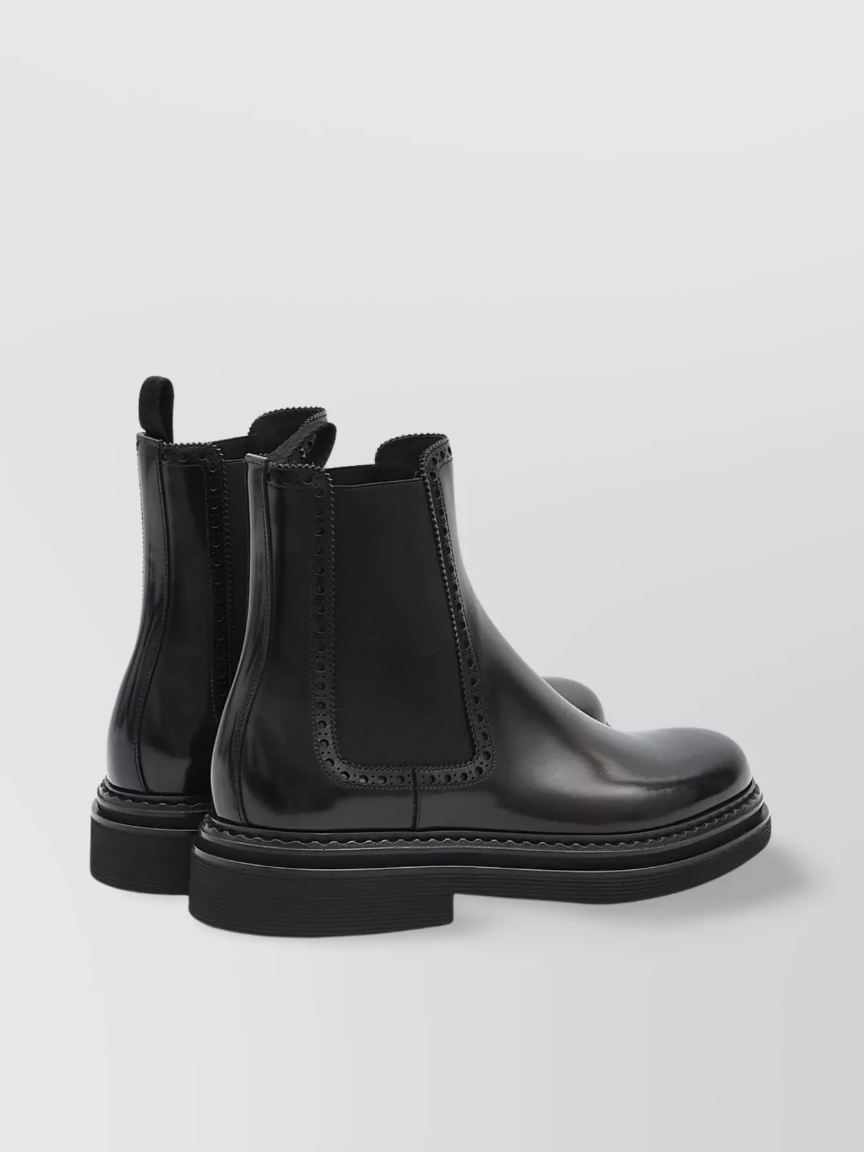 Dolce&Gabbana Round Toe Chelsea Boots With Brogue Detailing