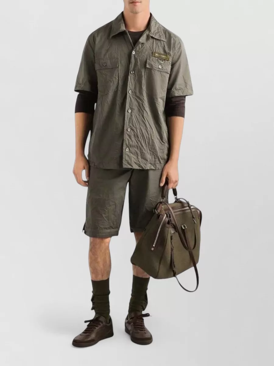 Dolce&Gabbana Fringed Cotton Cargo Shorts