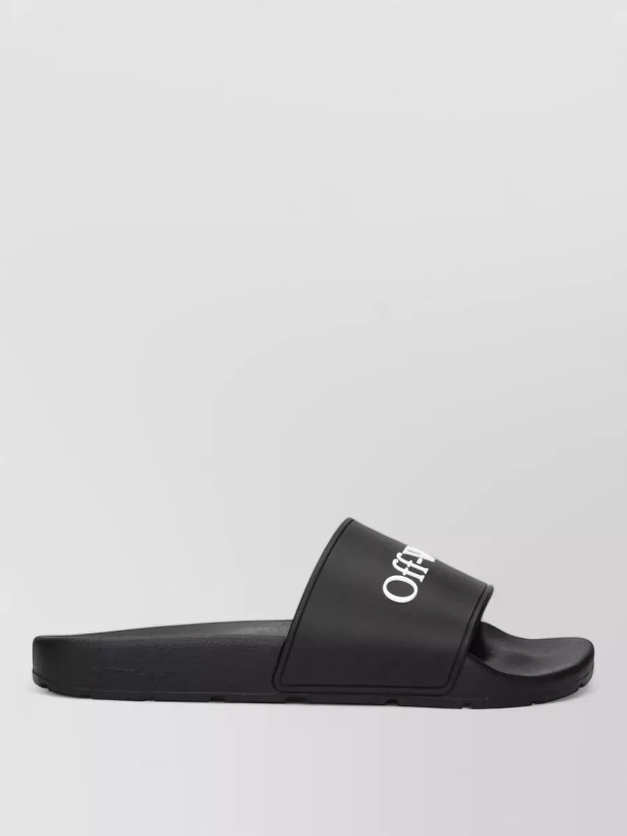 Off-White Logo-Print Cotton Slide Sandals