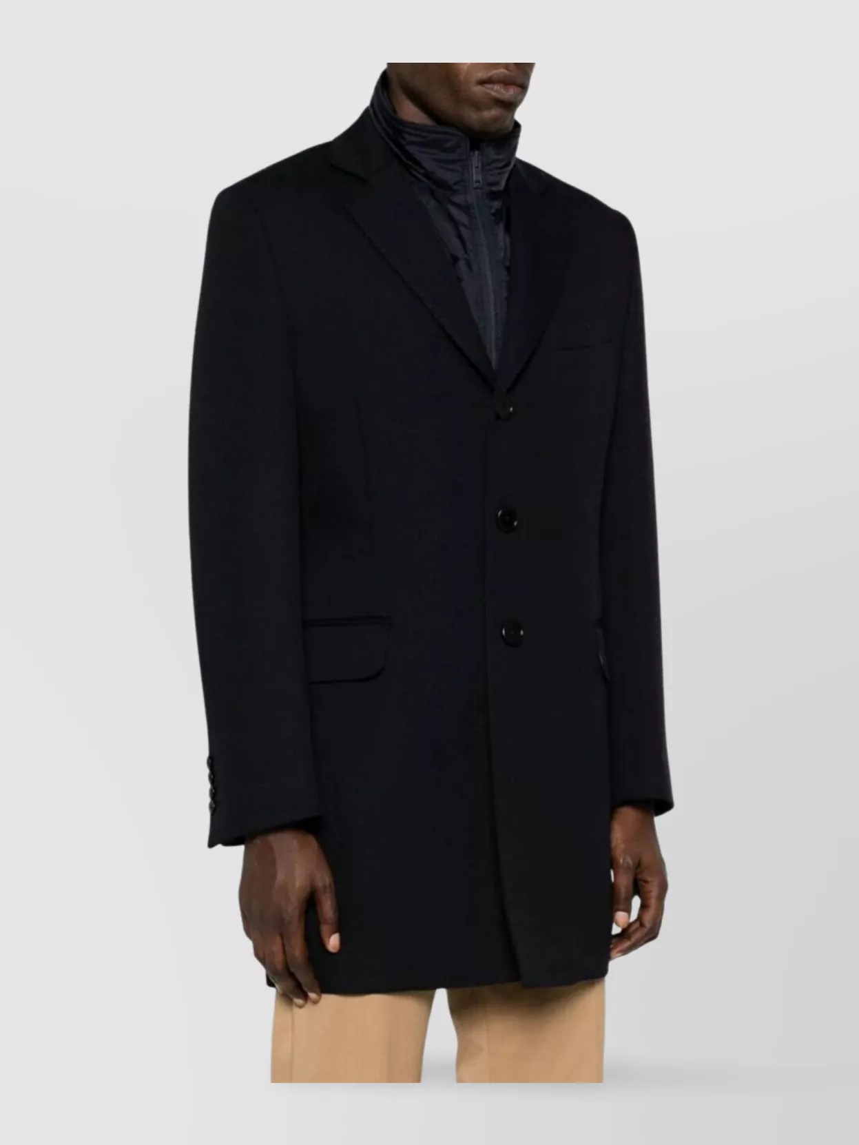 Fay Double-breasted Stretch Coat In Multi