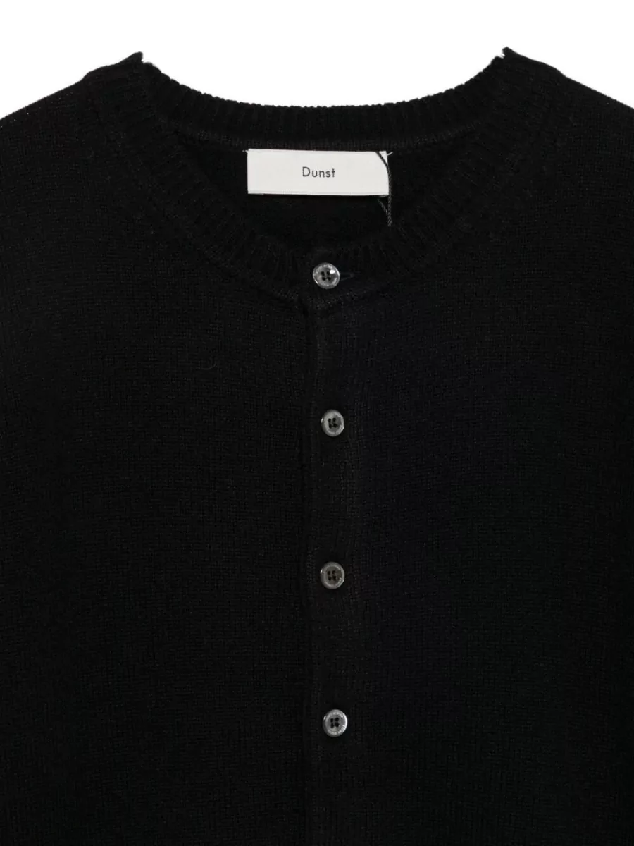 Dunst Fine-Knit Wool Round-Neck Long-Sleeve Cardigan
