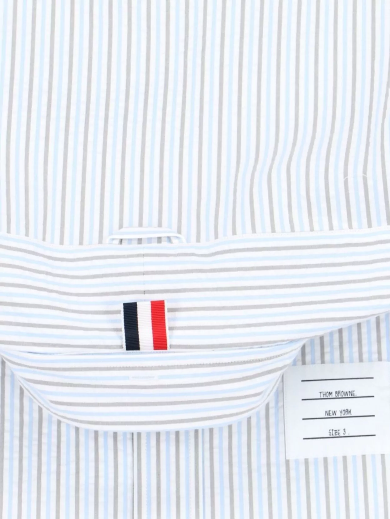 Thom Browne Striped Short Sleeve Shirt With Chest Pocket