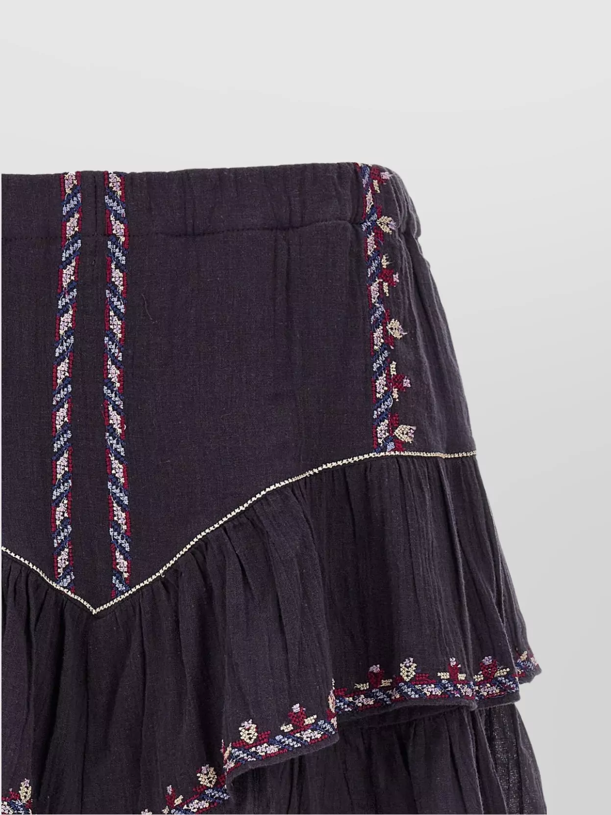 Isabel Marant Etoile Layered Ruffles Sheer Fabric Shorts