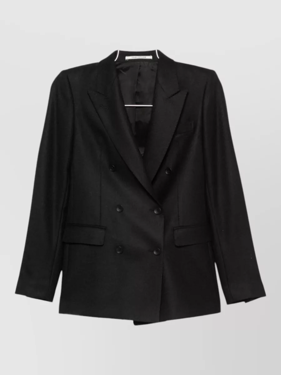 Tagliatore virgin wool twill double-breasted suit jacket