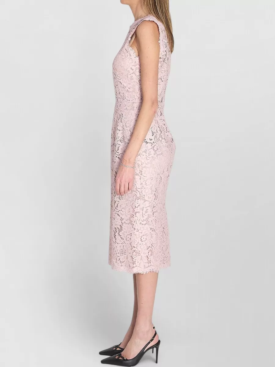 Dolce&Gabbana Lace Midi Dress Fitted Waist Silhouette