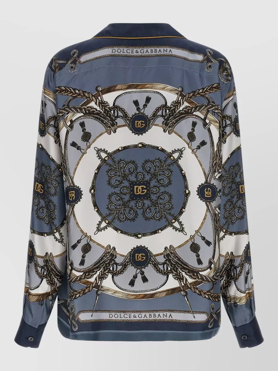 Dolce&Gabbana Silk Printed Bowling Shirt