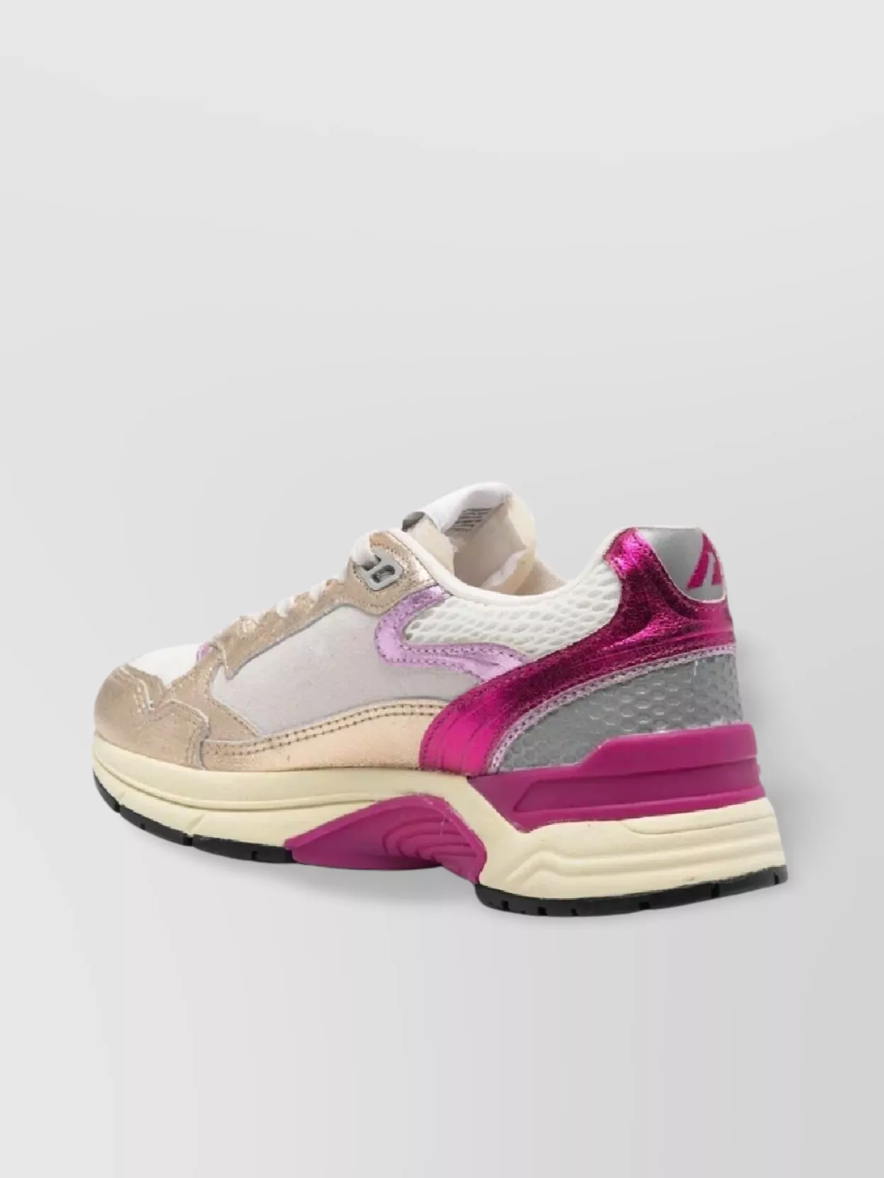 Autry Low Hyperway Sneakers With Mesh Panels And Metallic Accents In Neutral